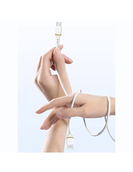 
Silikoninis kabelis USB-A - USB-C 5A 1m - baltas
