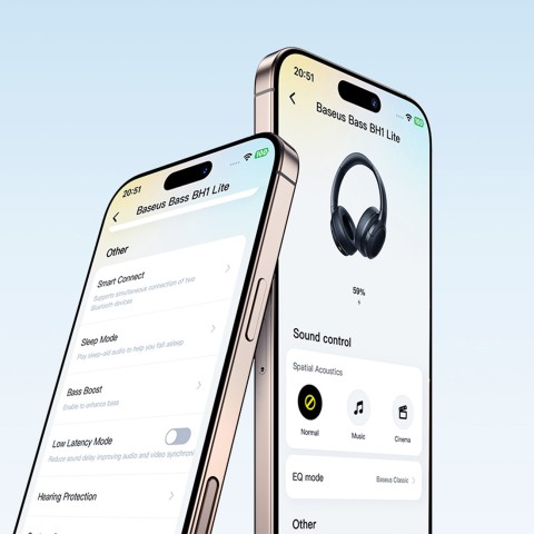 
„Bass BH1“ belaidės „Bluetooth“ ausinės – juodos
