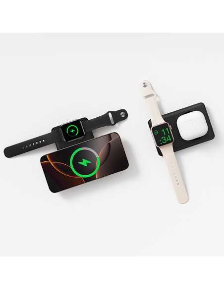 
2 viename išorinė baterija 10000mAh USB-C, skirta „iPhone“, „Apple Watch“, „MagSafe 27W“ su USB-C laidu – juoda
