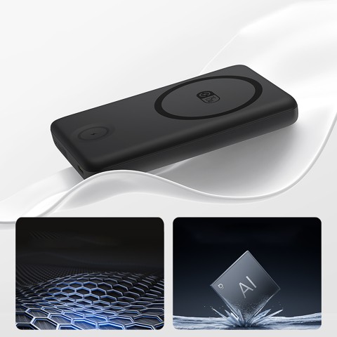 
2 viename išorinė baterija 10000mAh USB-C, skirta „iPhone“, „Apple Watch“, „MagSafe 27W“ su USB-C laidu – juoda
