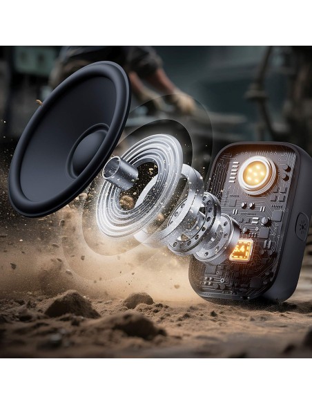 
Nešiojama garso kolonėlė su žibintuvėliu, magnetu ir „Bluetooth“ laikikliu, IP67 – geltona
