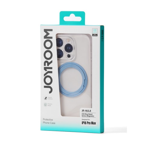 
„iPhone 16 Pro Max MagSafe“ dėklas su 360° žiediniu stovu – mėlynas
