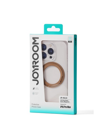 
„iPhone 16 Pro“ „MagSafe“ dėklas su 360° žiediniu stovu – auksinis

