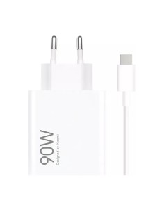 
„Xiaomi HyperCharge Combo USB-A 6.1A 90W“ sieninis įkroviklis su USB-C laidu – baltas
