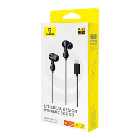 
„Encok CZ20“ USB-C laidinės į ausis įdedamos ausinės – juodos

