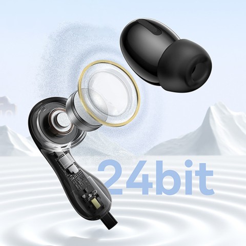 
„Encok CZ20“ USB-C laidinės į ausis įdedamos ausinės – juodos
