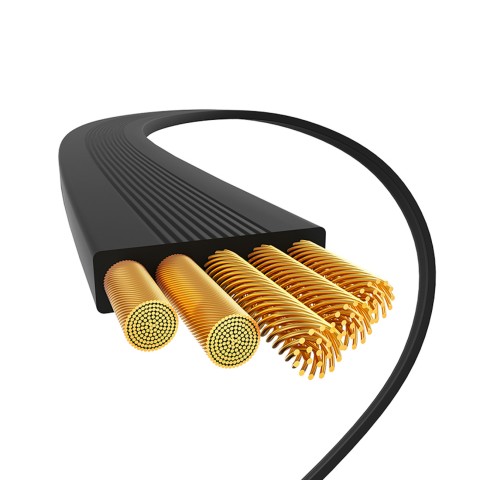 
Ištraukiamas USB-C laidas 100W 2m - juodas
