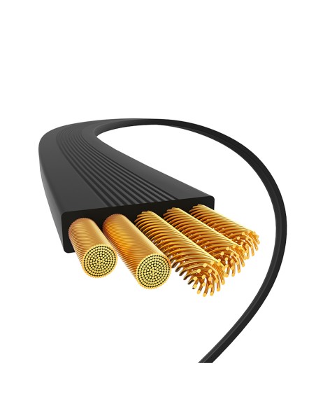 
Ištraukiamas USB-C laidas 100W 2m - juodas
