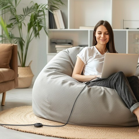 
Ištraukiamas USB-C laidas 100W 2m - juodas
