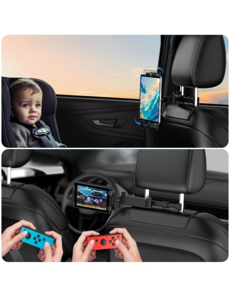 
Teleskopinis automobilio galvos atramos išmaniojo telefono laikiklis V1 - juodas
