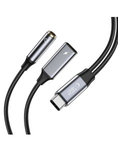 
USB-C – USB-C / 3,5 mm mini lizdo laidas – juodas
