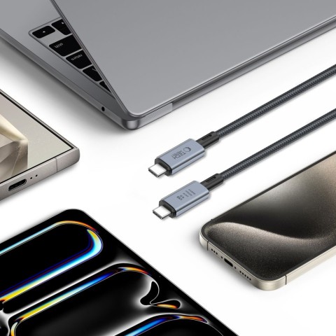 
USB-C PD 240W 8K 40Gbps 2m kabelis – pilkas
