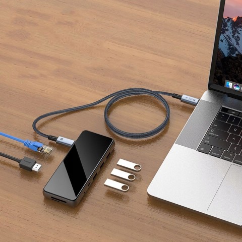 
USB-C PD 240W 8K 40Gbps 2m kabelis – pilkas
