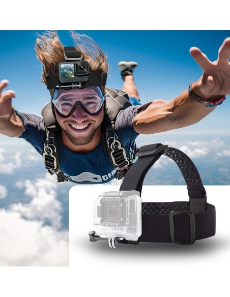 
Galvos juosta GoPro DJI GA100 veiksmo kameros tvirtinimui prie galvos - juoda
