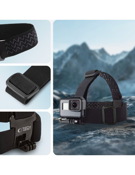 
Galvos juosta GoPro DJI GA100 veiksmo kameros tvirtinimui prie galvos - juoda
