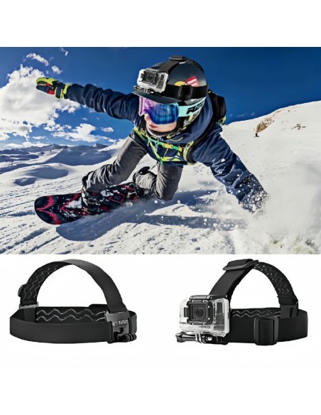
Galvos juosta GoPro DJI GA100 veiksmo kameros tvirtinimui prie galvos - juoda
