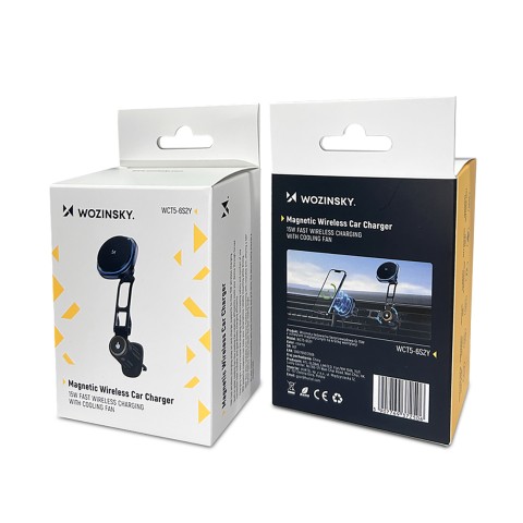 
Automobilinis laikiklis su indukciniu telefono įkrovikliu ir „Qi MagSafe 15W“ tinklelio ventiliatoriumi – juodas
