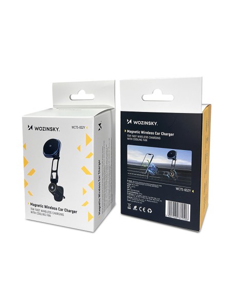 
Automobilinis laikiklis su indukciniu telefono įkrovikliu ir „Qi MagSafe 15W“ tinklelio ventiliatoriumi – juodas
