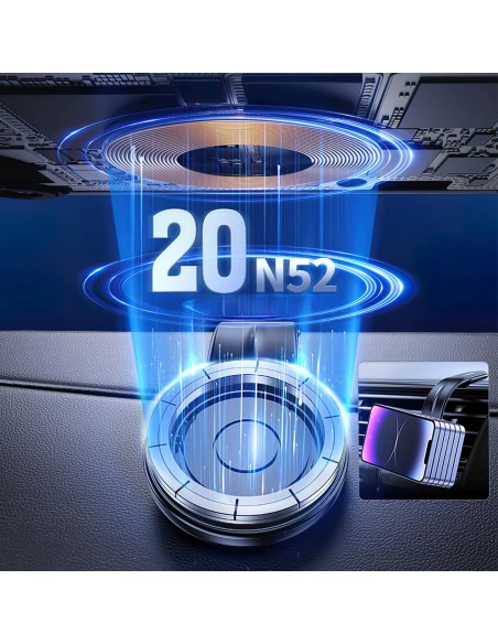 
Magnetinis automobilio laikiklis su indukciniu telefono įkrovikliu kabinai 15W „MagSafe“
