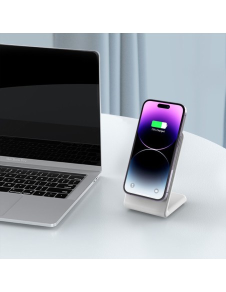
QI15W-A38 „MagSafe“ belaidis stalinio telefono įkroviklis – baltas
