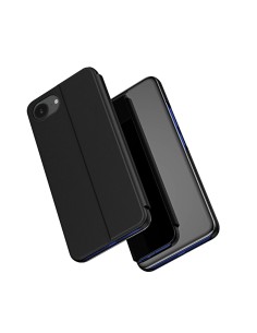 
„iPhone 16e“ skaidraus vaizdo dėklas su atverčiamu dangteliu – juodas
