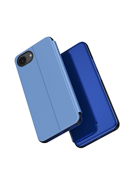 
„iPhone 16e“ skaidraus vaizdo dėklas su atverčiamu dangteliu – mėlynas

