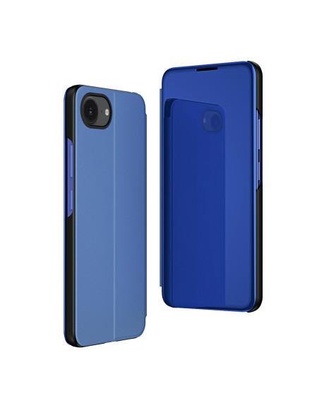
„iPhone 16e“ skaidraus vaizdo dėklas su atverčiamu dangteliu – mėlynas
