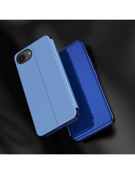 
„iPhone 16e“ skaidraus vaizdo dėklas su atverčiamu dangteliu – mėlynas
