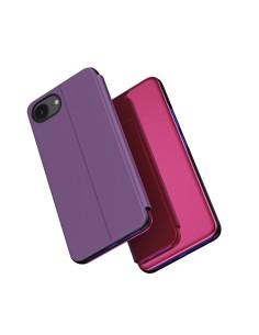 
„iPhone 16e“ skaidraus vaizdo dėklas su atverčiamu dangteliu – rožinis
