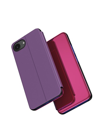 
„iPhone 16e“ skaidraus vaizdo dėklas su atverčiamu dangteliu – rožinis
