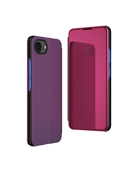 
„iPhone 16e“ skaidraus vaizdo dėklas su atverčiamu dangteliu – rožinis
