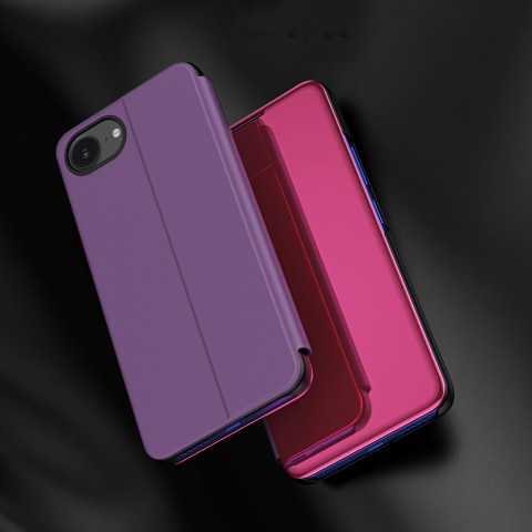 
„iPhone 16e“ skaidraus vaizdo dėklas su atverčiamu dangteliu – rožinis
