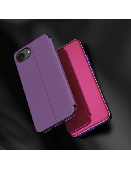 
„iPhone 16e“ skaidraus vaizdo dėklas su atverčiamu dangteliu – rožinis
