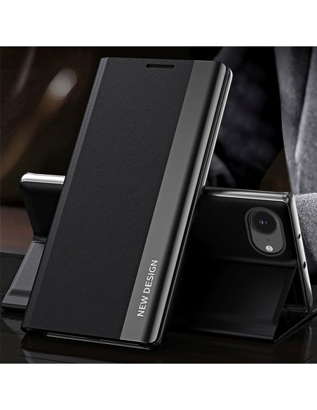 
„iPhone 16e Sleep Case Pro“ su atverčiamu stovu – juodas
