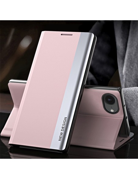 
„iPhone 16e Sleep Case Pro“ su atverčiamu stovu – rožinis
