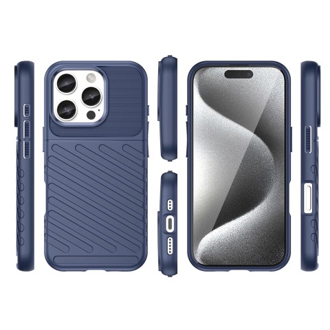 
Šarvuotas silikoninis dėklas, skirtas „iPhone 16e Thunder Case“ – mėlynas
