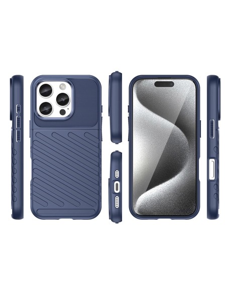 
Šarvuotas silikoninis dėklas, skirtas „iPhone 16e Thunder Case“ – mėlynas

