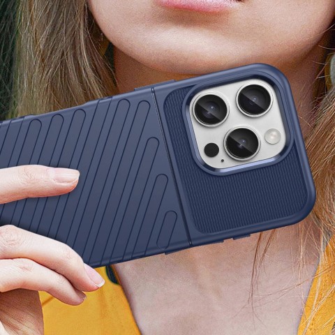 
Šarvuotas silikoninis dėklas, skirtas „iPhone 16e Thunder Case“ – mėlynas
