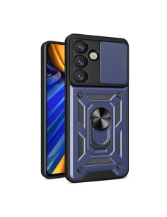 
Šarvuotas dėklas su stovu ir kameros dangteliu, skirtas „Samsung Galaxy S25 Edge Hybrid Armor Camshield“ - mėlynas
