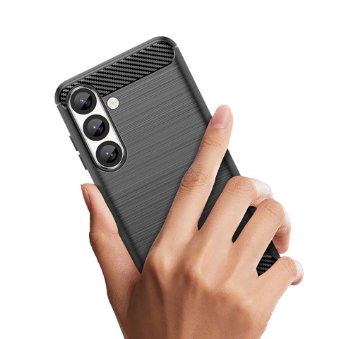 
Silikoninis dėklas, skirtas „Samsung Galaxy S25 Edge Carbon“ dėklui - juodas
