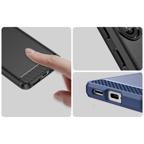 
Silikoninis dėklas, skirtas „Samsung Galaxy S25 Edge Carbon“ dėklui - juodas
