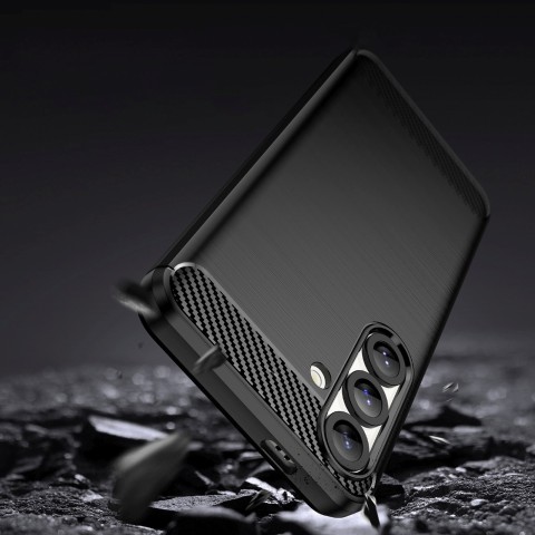 
Silikoninis dėklas, skirtas „Samsung Galaxy S25 Edge Carbon“ dėklui - juodas
