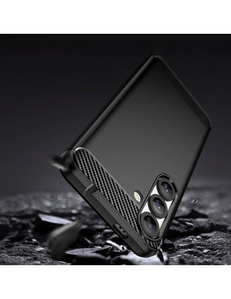 
Silikoninis dėklas, skirtas „Samsung Galaxy S25 Edge Carbon“ dėklui - juodas
