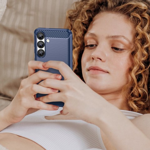 
Silikoninis dėklas, skirtas „Samsung Galaxy S25 Edge Carbon“ dėklui – mėlynas
