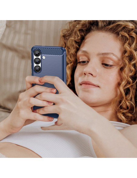 
Silikoninis dėklas, skirtas „Samsung Galaxy S25 Edge Carbon“ dėklui – mėlynas
