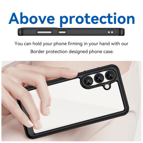 
„Samsung Galaxy S25 Edge“ kosmoso dėklas su lanksčiu rėmeliu – juodas
