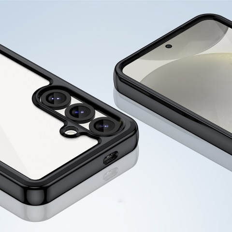 
„Samsung Galaxy S25 Edge“ kosmoso dėklas su lanksčiu rėmeliu – juodas
