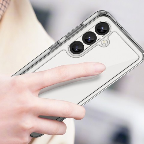 
„Samsung Galaxy S25 Edge“ kosmoso dėklas su lanksčiu rėmeliu – skaidrus
