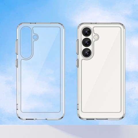 
„Samsung Galaxy S25 Edge“ kosmoso dėklas su lanksčiu rėmeliu – skaidrus

