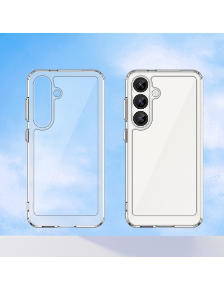 
„Samsung Galaxy S25 Edge“ kosmoso dėklas su lanksčiu rėmeliu – skaidrus
